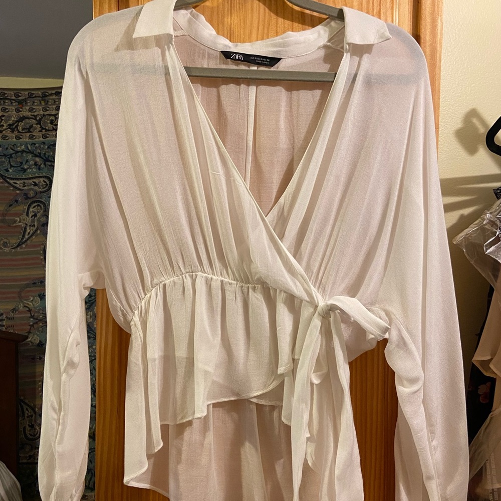 Zara white blouse